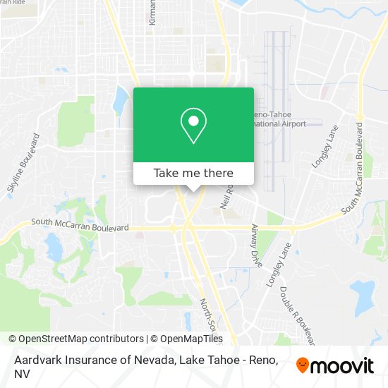 Aardvark Insurance of Nevada map