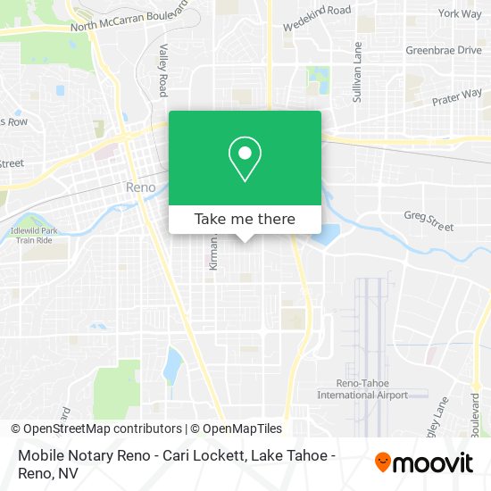 Mobile Notary Reno - Cari Lockett map