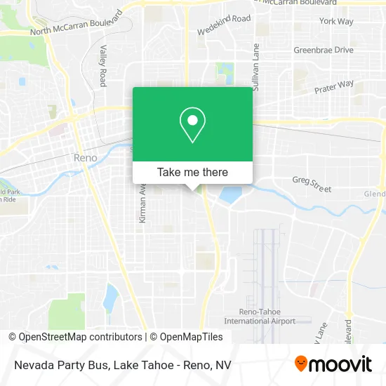 Nevada Party Bus map