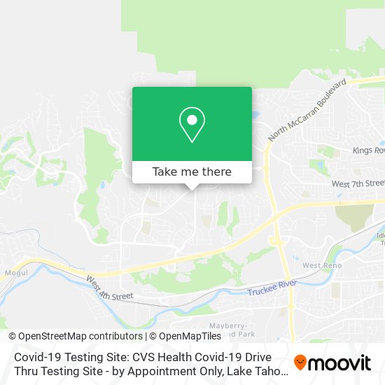 Covid-19 Testing Site: CVS Health Covid-19 Drive Thru Testing Site - by Appointment Only map