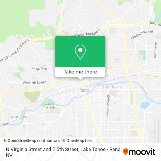 N Virginia Street and E 5th Street map