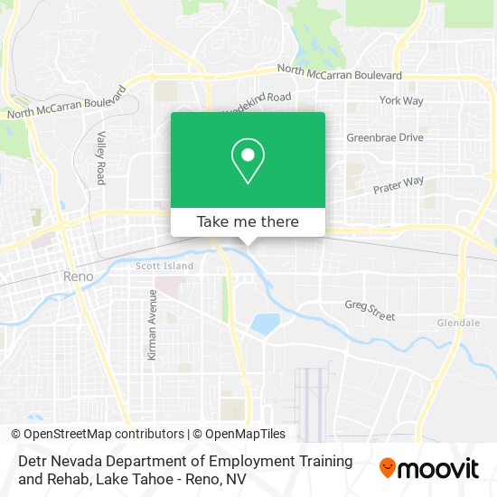 Detr Nevada Department of Employment Training and Rehab map