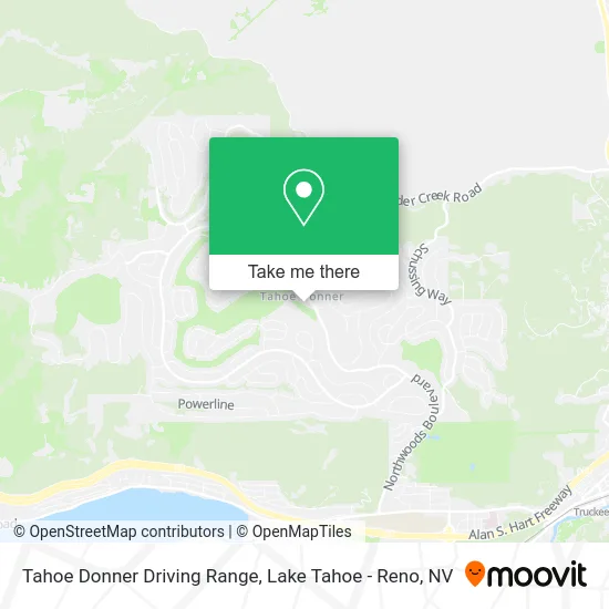 Tahoe Donner Driving Range map