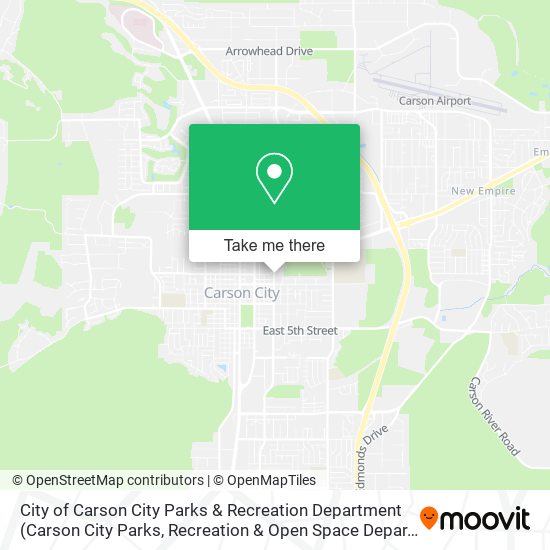 City of Carson City Parks & Recreation Department map