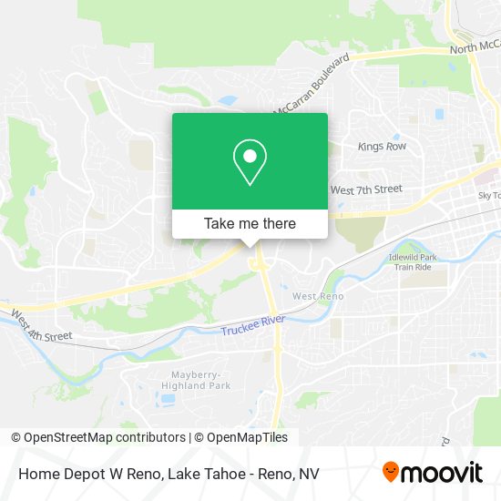 Home Depot W Reno map