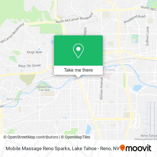 Mobile Massage Reno Sparks map