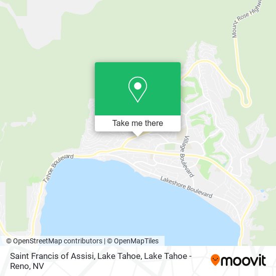 Saint Francis of Assisi, Lake Tahoe map