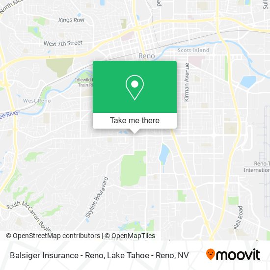 Balsiger Insurance - Reno map