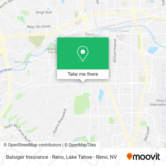 Balsiger Insurance - Reno map