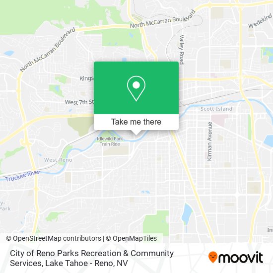 City of Reno Parks Recreation & Community Services map