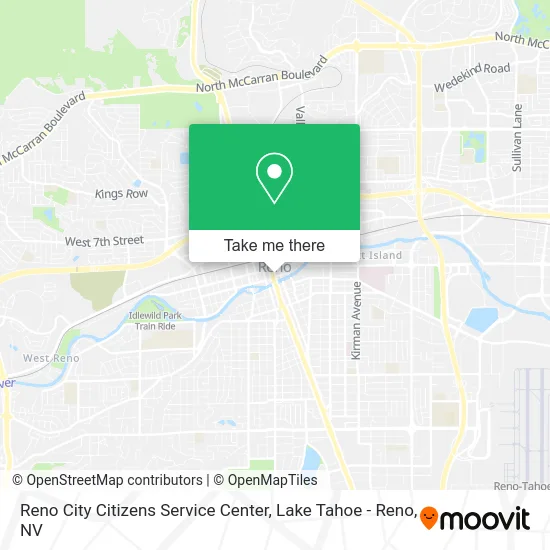 Reno City Citizens Service Center map