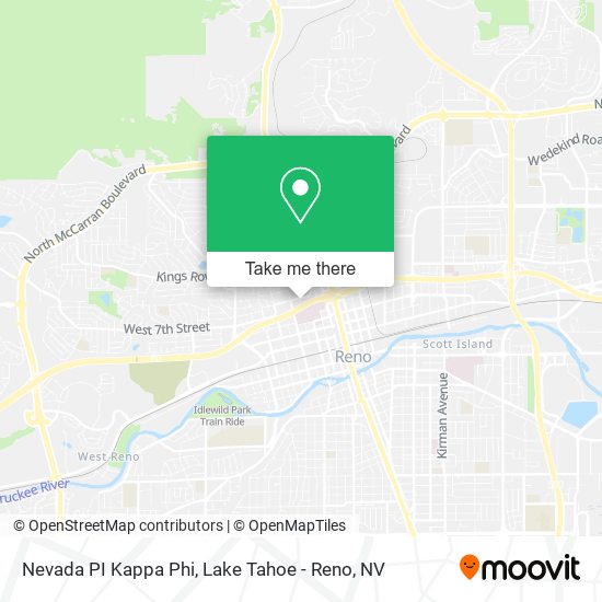 Nevada PI Kappa Phi map