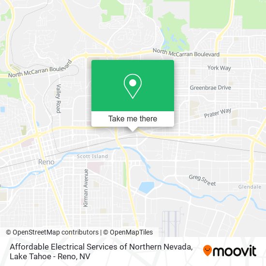 Affordable Electrical Services of Northern Nevada map