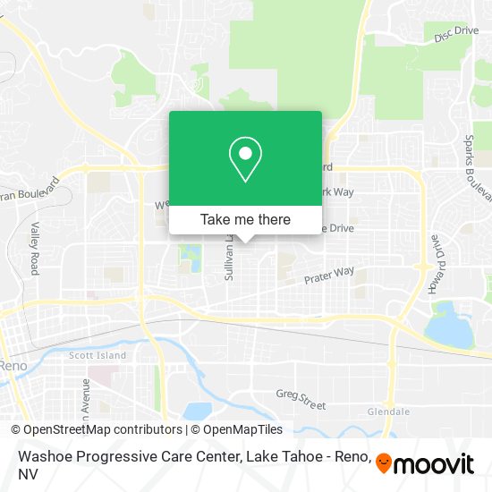 Washoe Progressive Care Center map