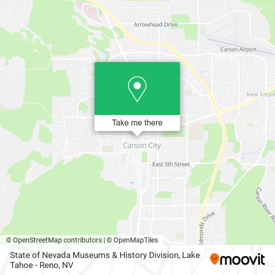 State of Nevada Museums & History Division map