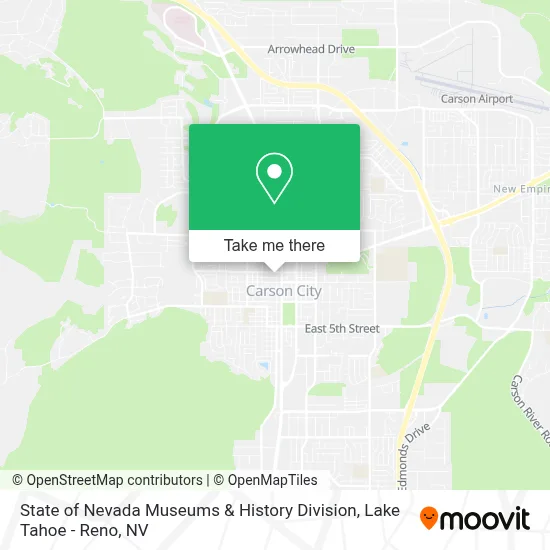 State of Nevada Museums & History Division map