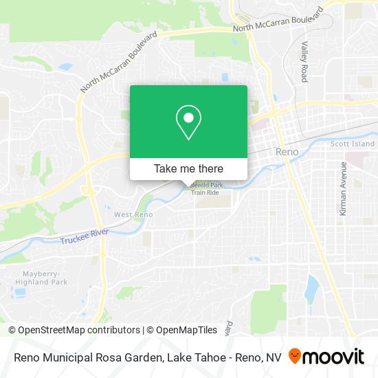 Reno Municipal Rosa Garden map