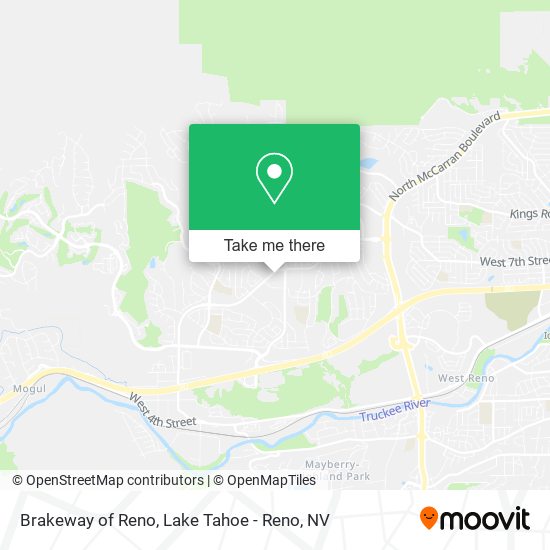 Brakeway of Reno map