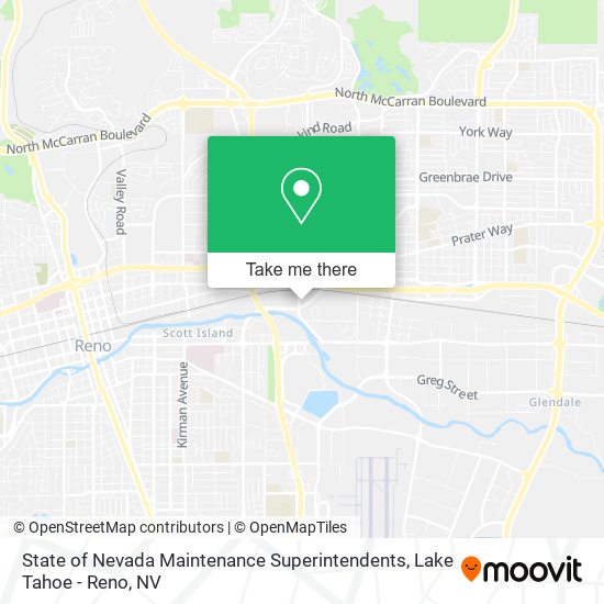 State of Nevada Maintenance Superintendents map