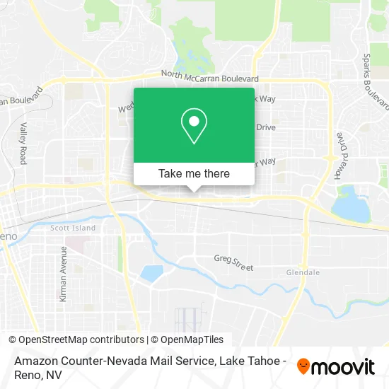 Amazon Counter-Nevada Mail Service map