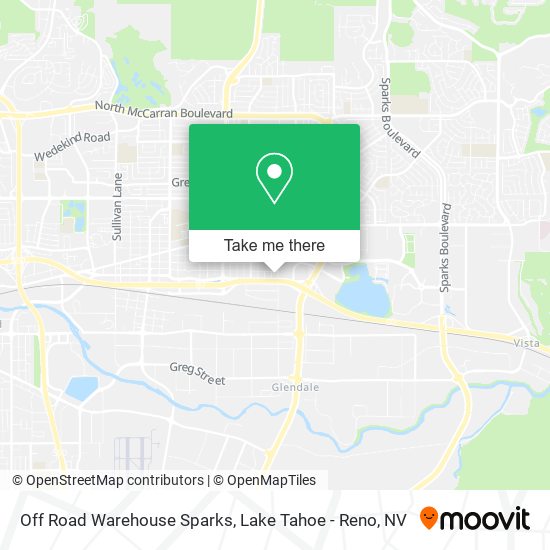 Off Road Warehouse Sparks map
