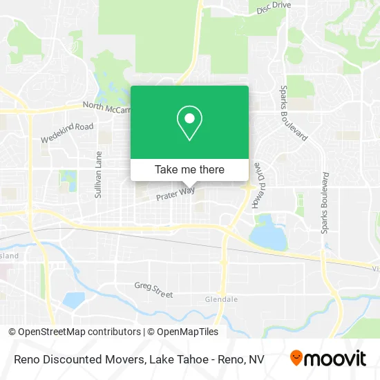 Reno Discounted Movers map