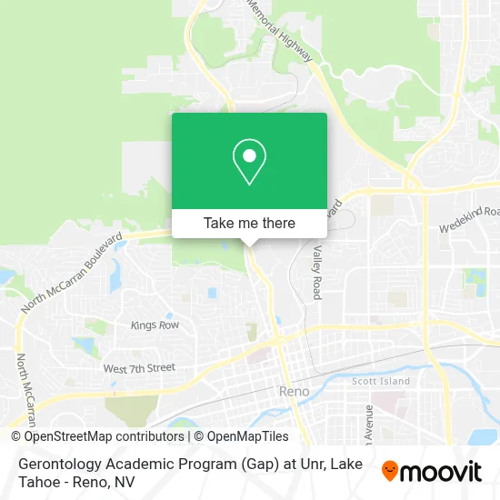 Gerontology Academic Program (Gap) at Unr map