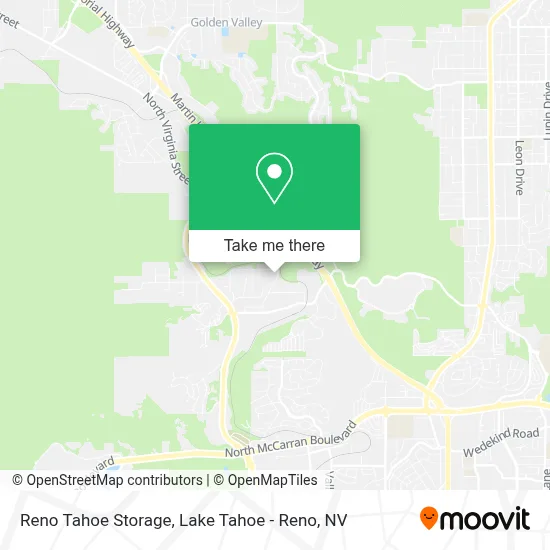 Reno Tahoe Storage map