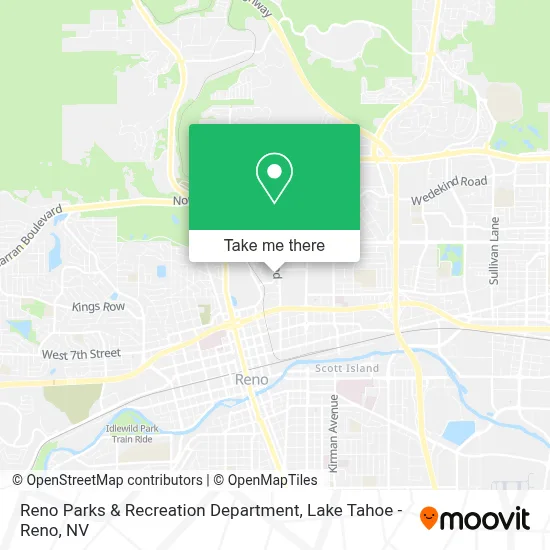 Reno Parks & Recreation Department map