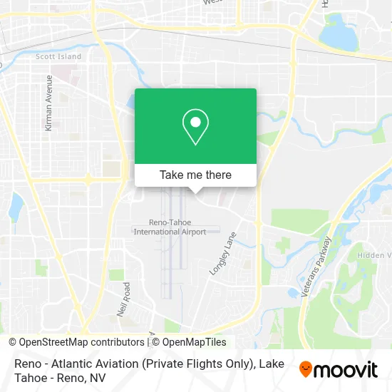 Reno - Atlantic Aviation (Private Flights Only) map
