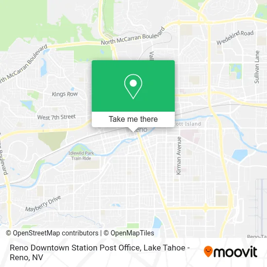 Reno Downtown Station Post Office map