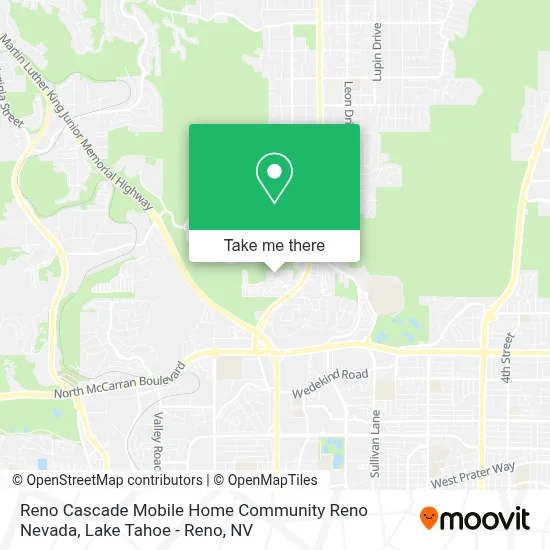 Reno Cascade Mobile Home Community Reno Nevada map