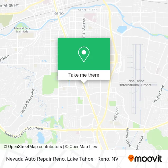Nevada Auto Repair Reno map