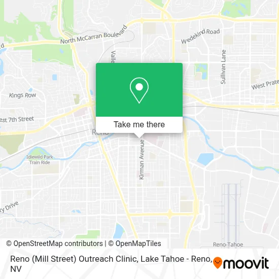 Reno (Mill Street) Outreach Clinic map