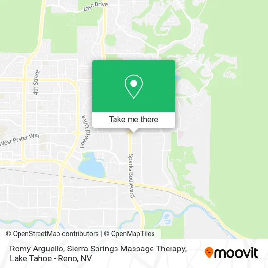Romy Arguello, Sierra Springs Massage Therapy map