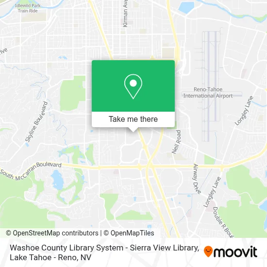 Washoe County Library System - Sierra View Library map