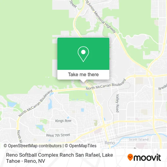 Reno Softball Complex Ranch San Rafael map