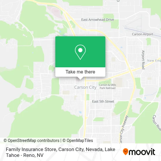 Family Insurance Store, Carson City, Nevada map