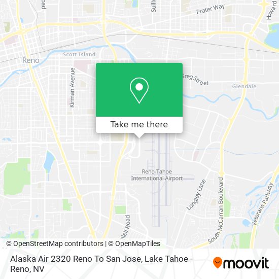 Alaska Air 2320 Reno To San Jose map