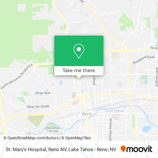 St. Mary's Hospital, Reno NV map