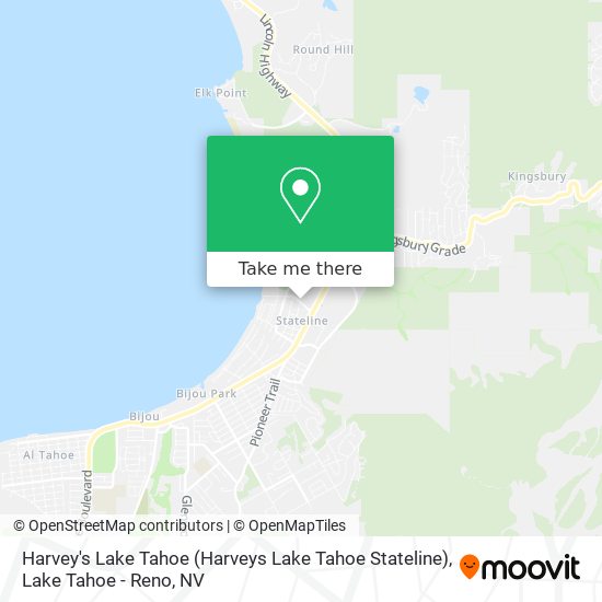 Harvey's Lake Tahoe (Harveys Lake Tahoe Stateline) map