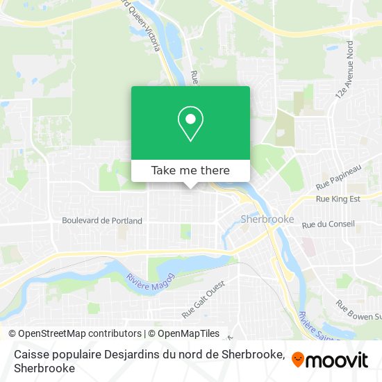 Caisse populaire Desjardins du nord de Sherbrooke map