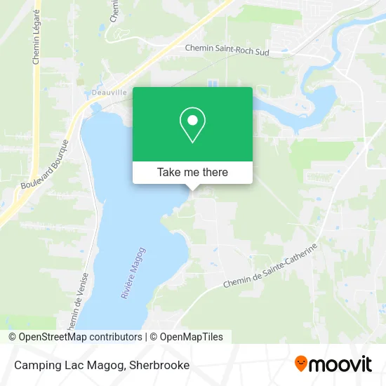 Camping Lac Magog map