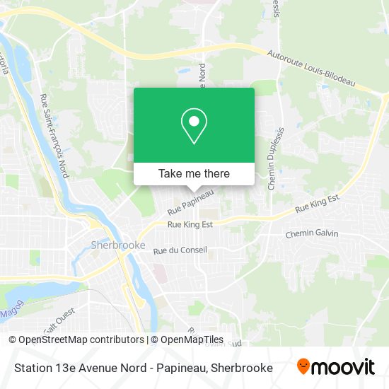Station 13e Avenue Nord - Papineau map