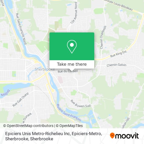 Epiciers Unis Metro-Richelieu Inc, Epiciers-Metro, Sherbrooke map
