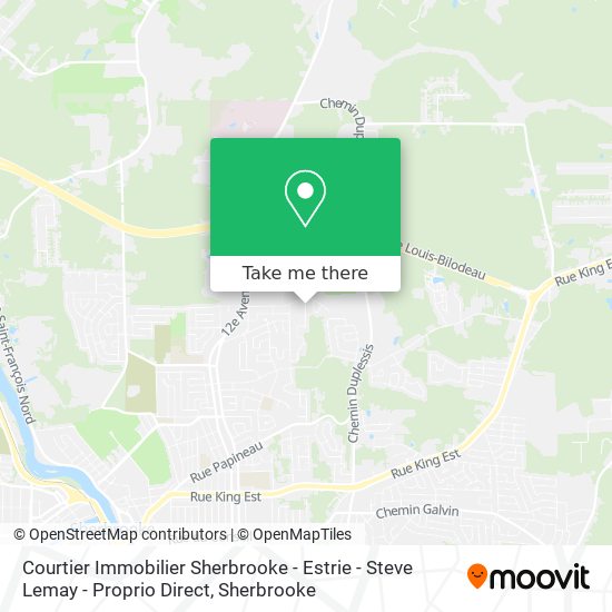 Courtier Immobilier Sherbrooke - Estrie - Steve Lemay - Proprio Direct map
