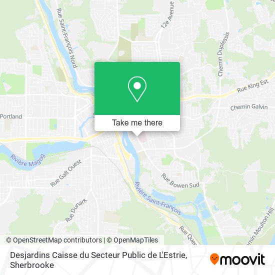 Desjardins Caisse du Secteur Public de L'Estrie map
