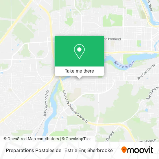 Preparations Postales de l'Estrie Enr map