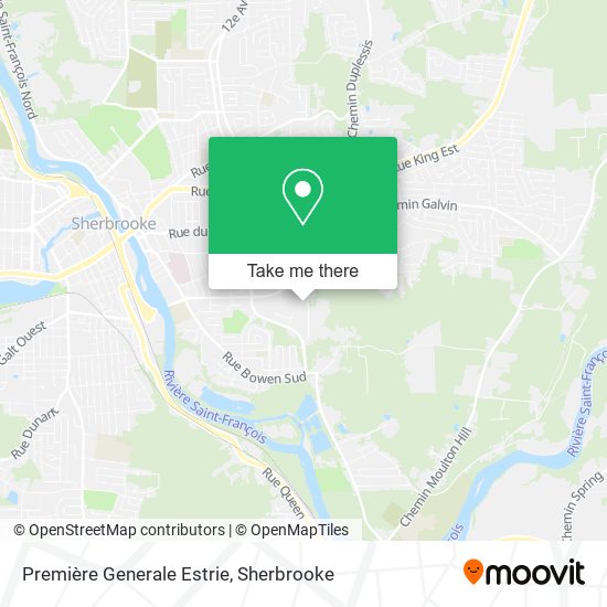 Première Generale Estrie map