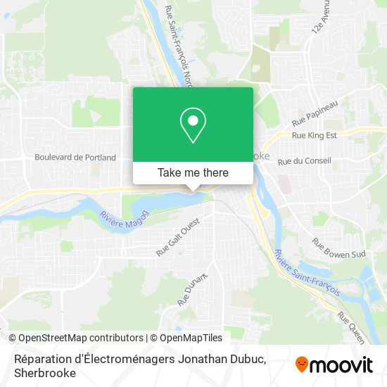 Réparation d'Électroménagers Jonathan Dubuc map